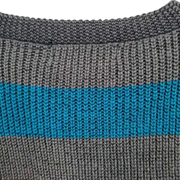 Gitano Mens M Sweater Striped Knit Acrylic Ribbed Cuff and Hem Soft 80s Vintage - Picture 7 of 10